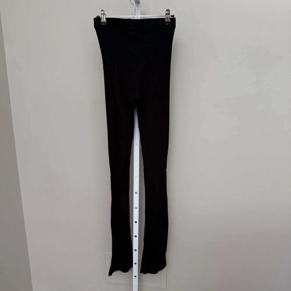 BASSIKE Rib Knit Flared Tights Pants size 0